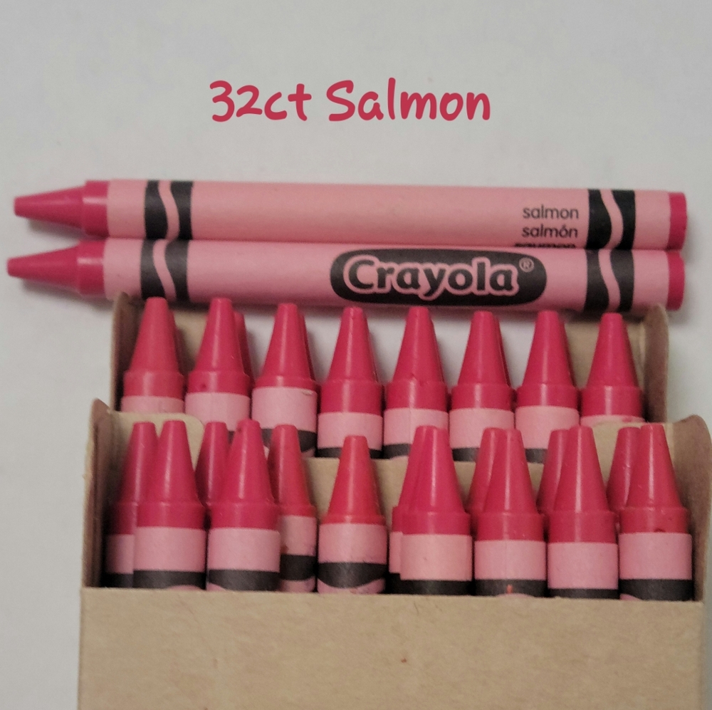 (32) Crayola Crayons (Salmon) Single Color Bulk Lot